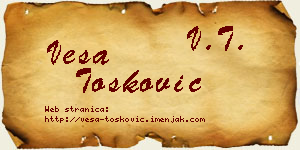 Vesa Tošković vizit kartica